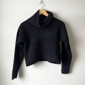 Free People 100% Cashmere Mock Neck Black Sweater Medium